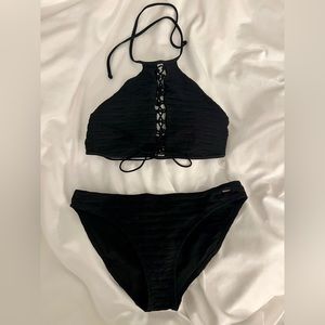 LASCANA - Lace up Bustier Bikini top & Low rise bikini bottom